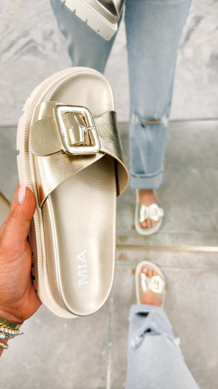 Gold Goddess Slide Sandal