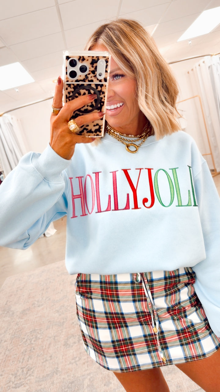 Christmas Plaid Skort-White