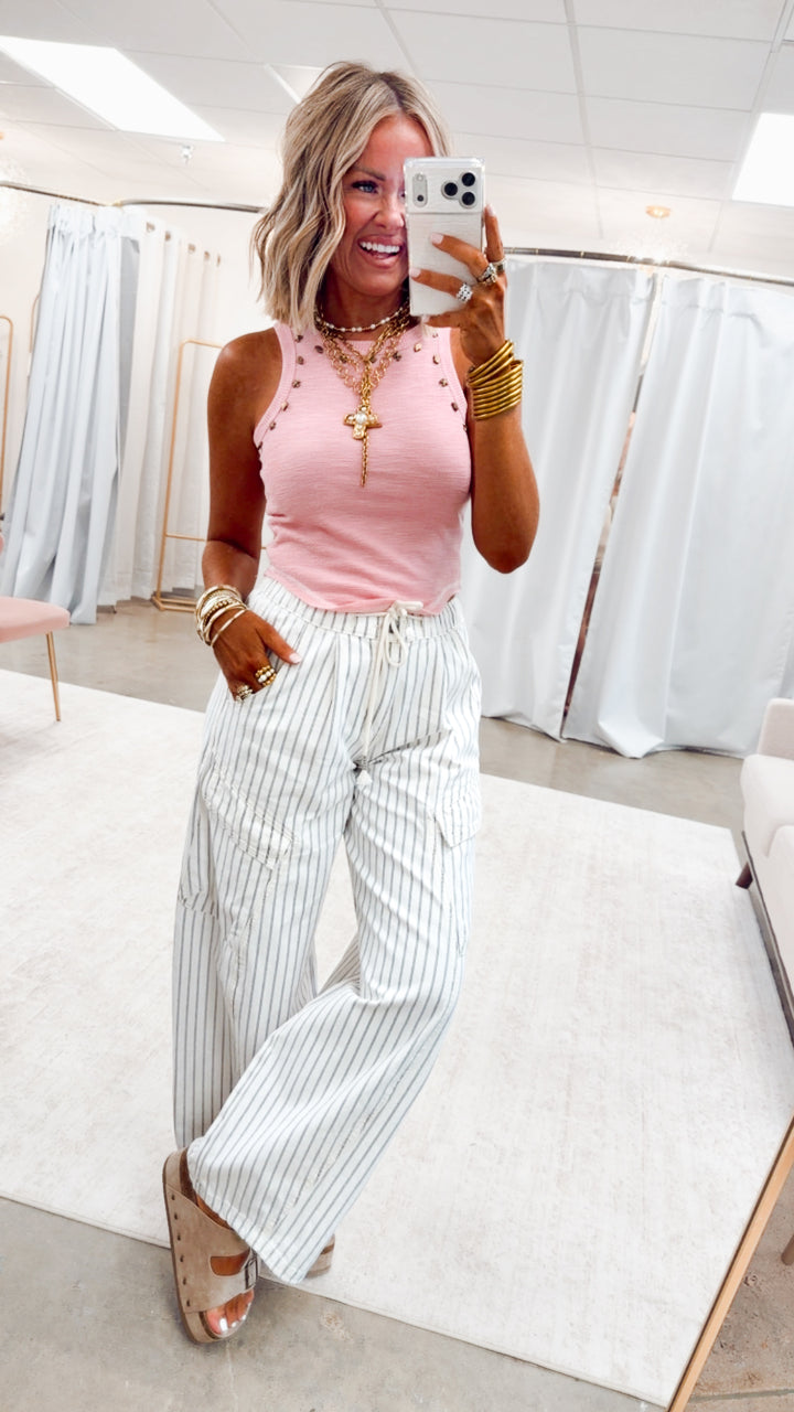 The Studded Crush Top-Pink