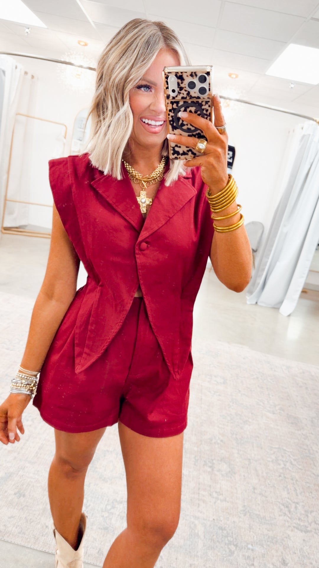 Jagger Denim Romper-Maroon