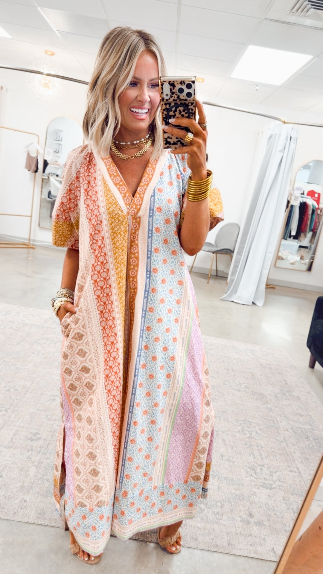 The Paloma Patchwork Midi Dress