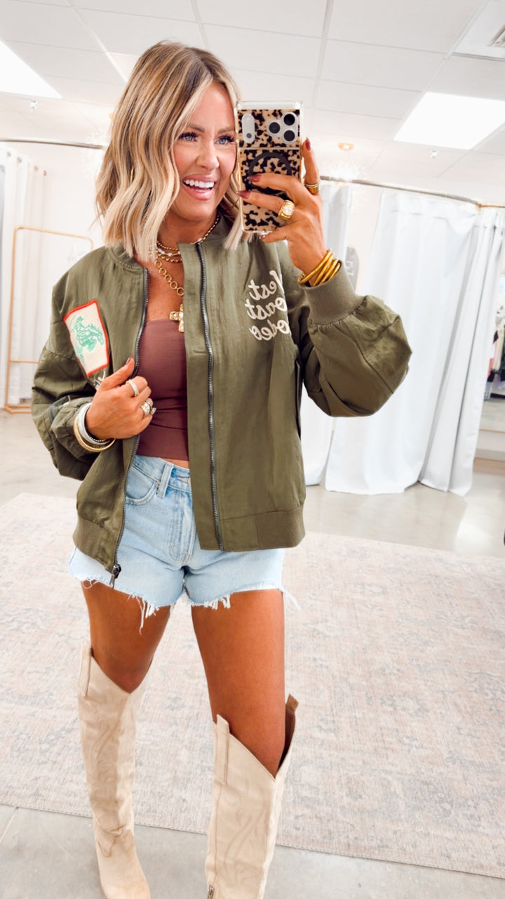 West League Bomber Jacket-Army Green
