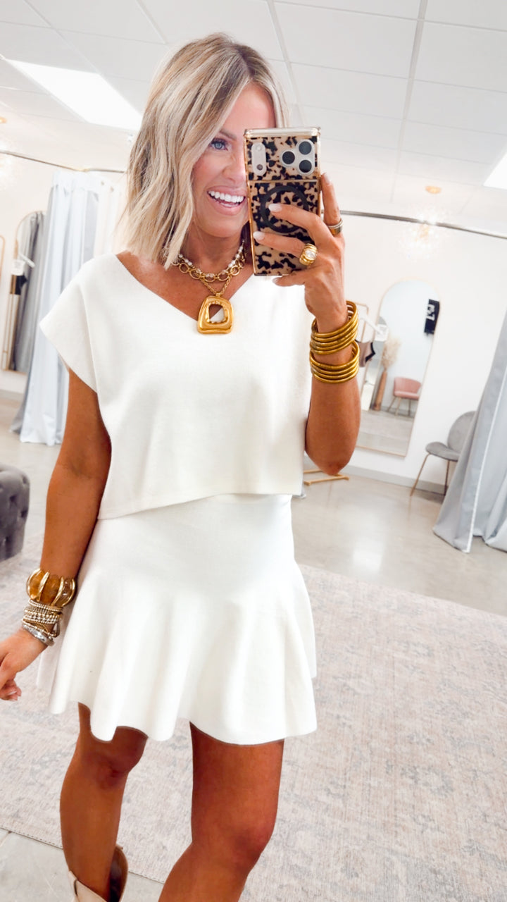 Afterglow Sweater & Skirt Set-Ivory