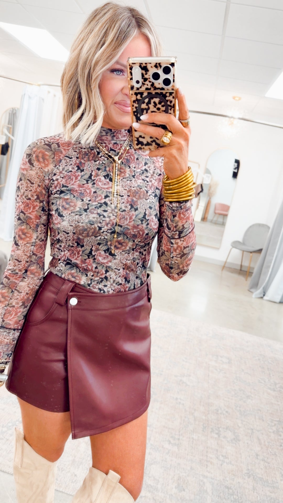 The Roxley Faux Leather Skort