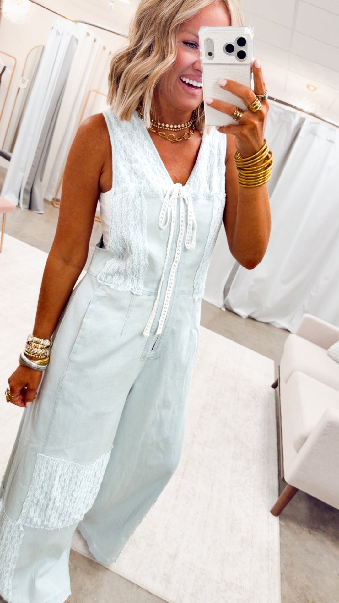 The Lacewood Denim Jumpsuit