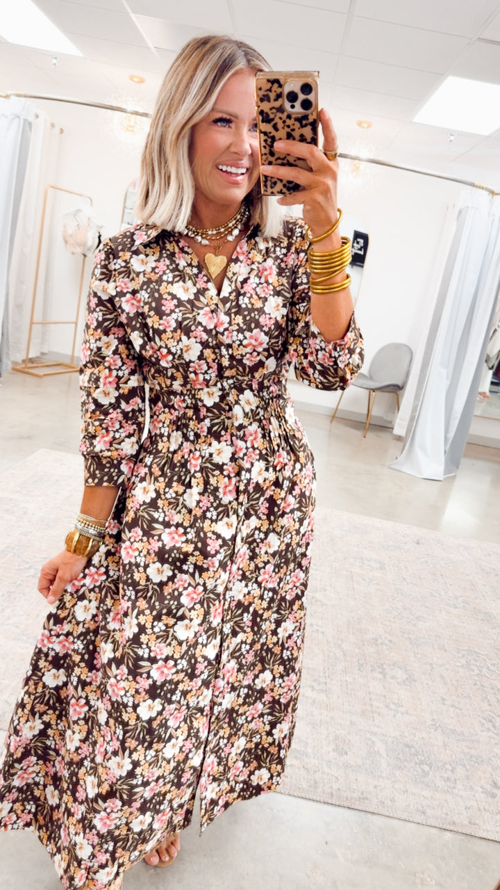 Fall Petal Midi Dress