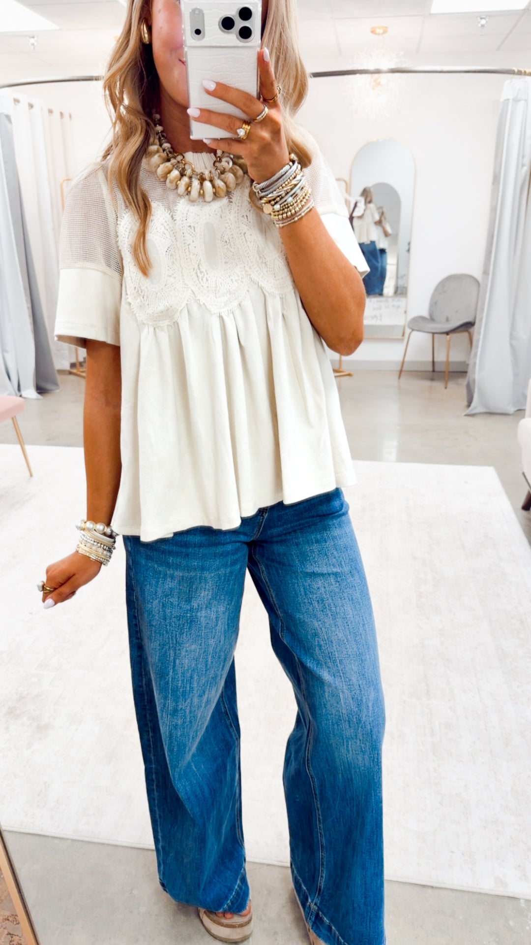 The Delicate Darling Top-Ivory