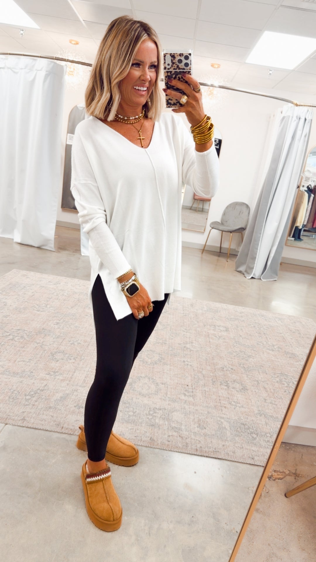 The Laramie Hi-Low Sweater-Ivory