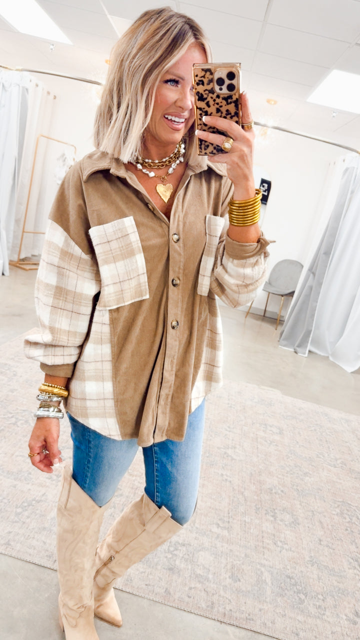 Plaid Corduroy Shacket
