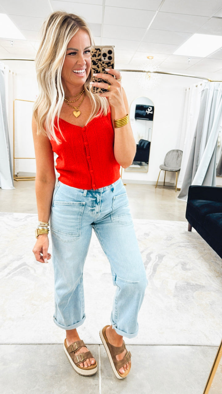 Zola Tank Top-Red