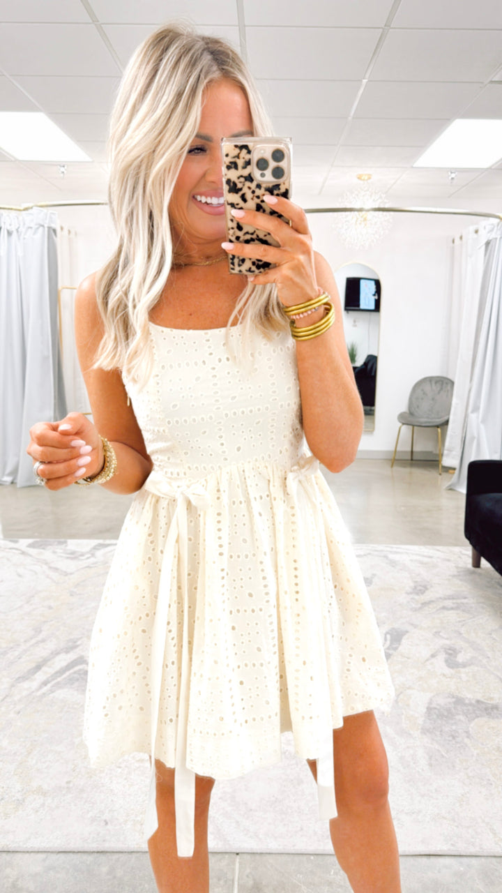 Dainty Eyelet Mini Dress