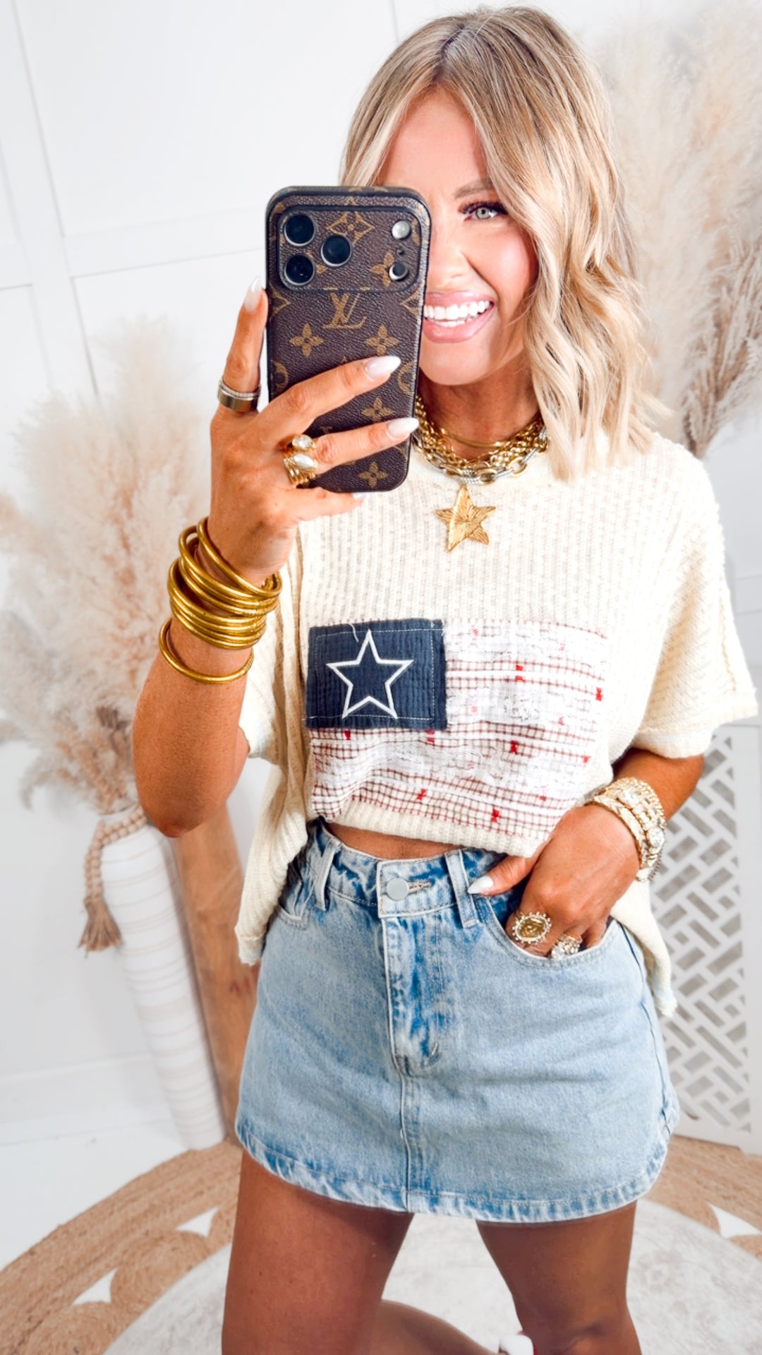 The Freedom Flag Tee-Butter Milk