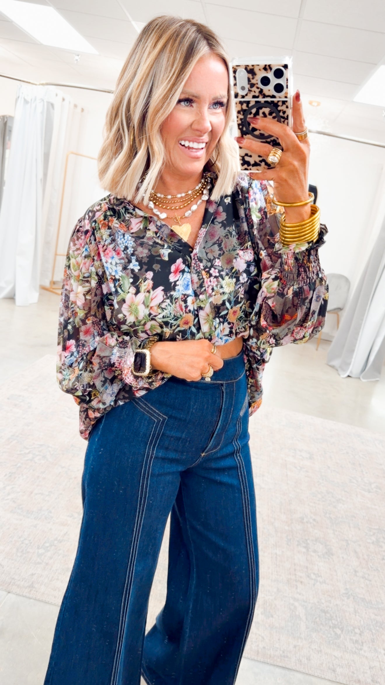 FINAL SALE- Capri Floral Blouse – Sparkle Tallahassee