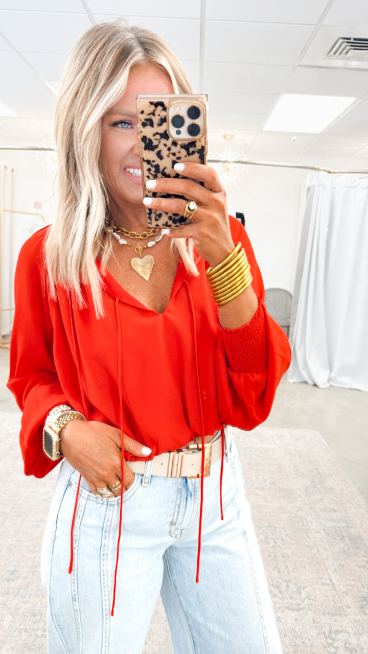 Giselle Smocked Cuff Blouse