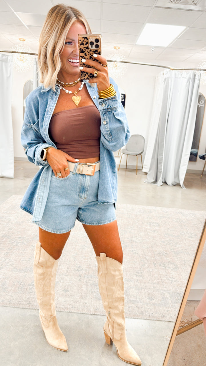 Parker Washed Denim Top