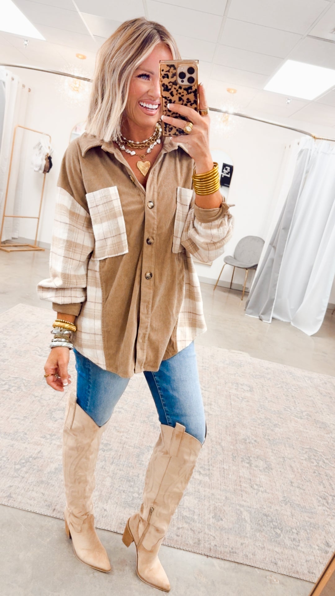 Plaid Corduroy Shacket