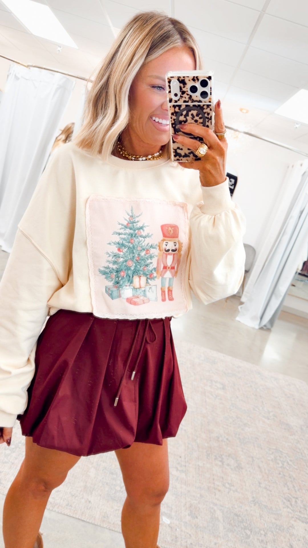 Corduroy Patch Christmas Sweatshirt