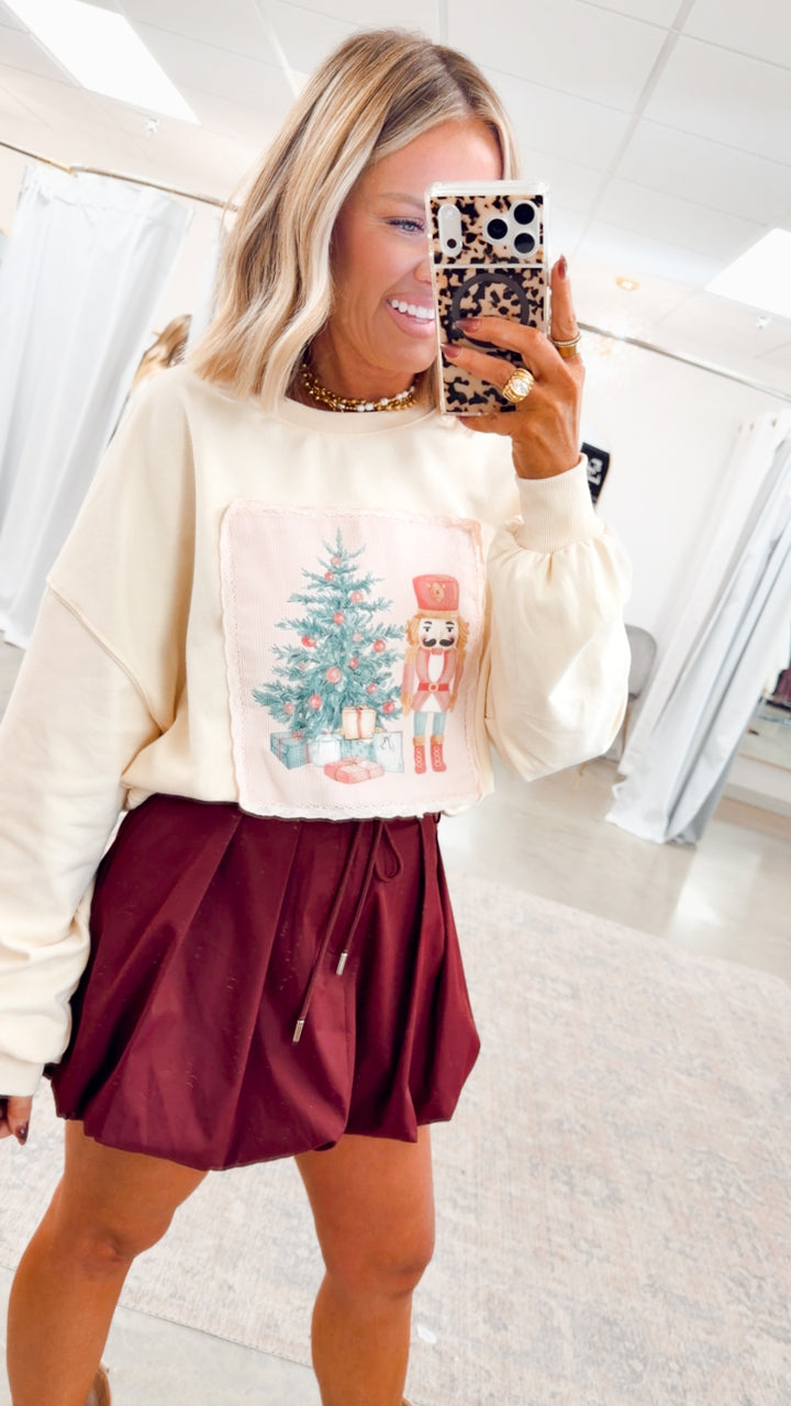 Corduroy Patch Christmas Sweatshirt