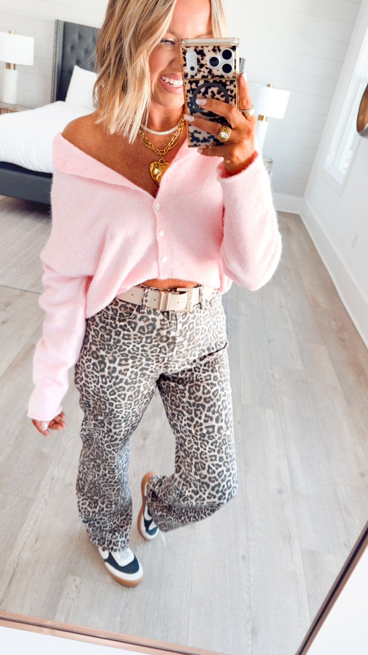 Leopard High Rise Dad Jean