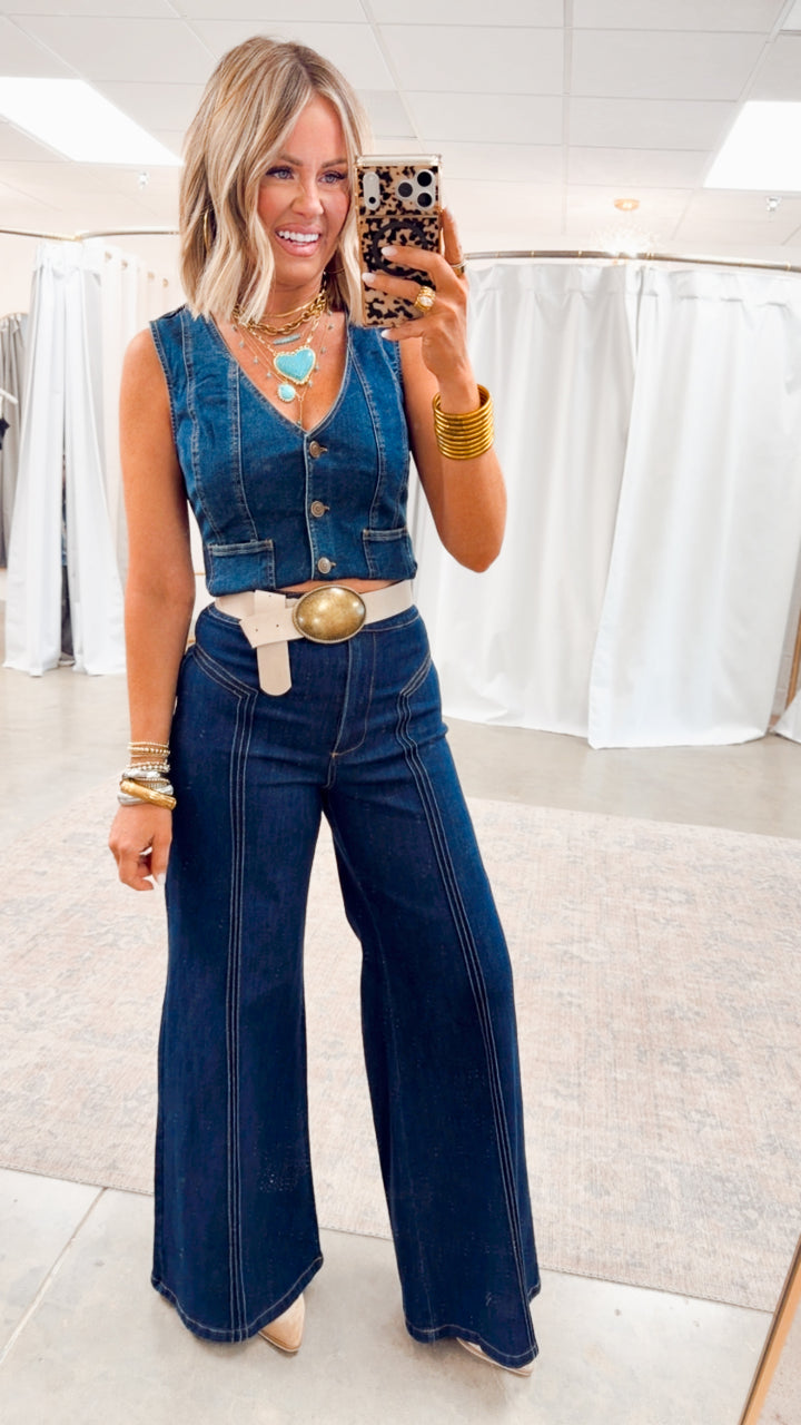 Nash Denim Vest-Dark Denim