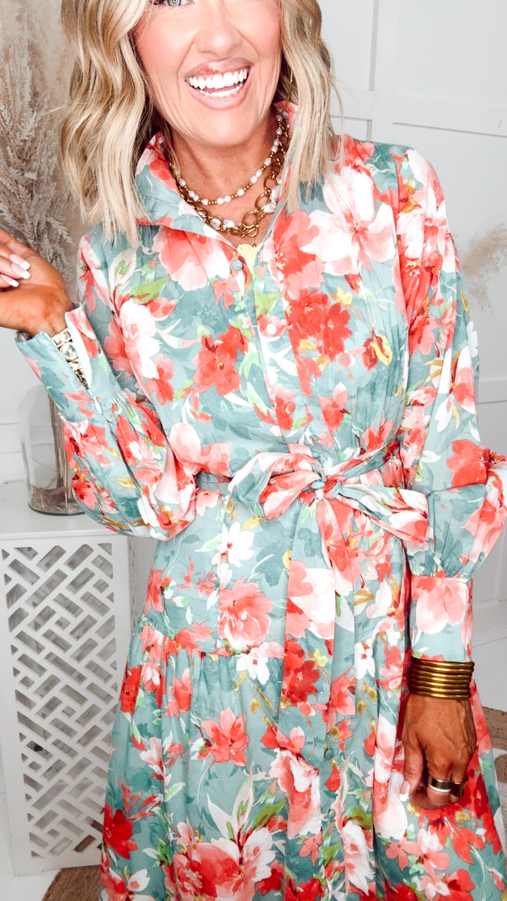 The Rosemary Button Up Midi Dress