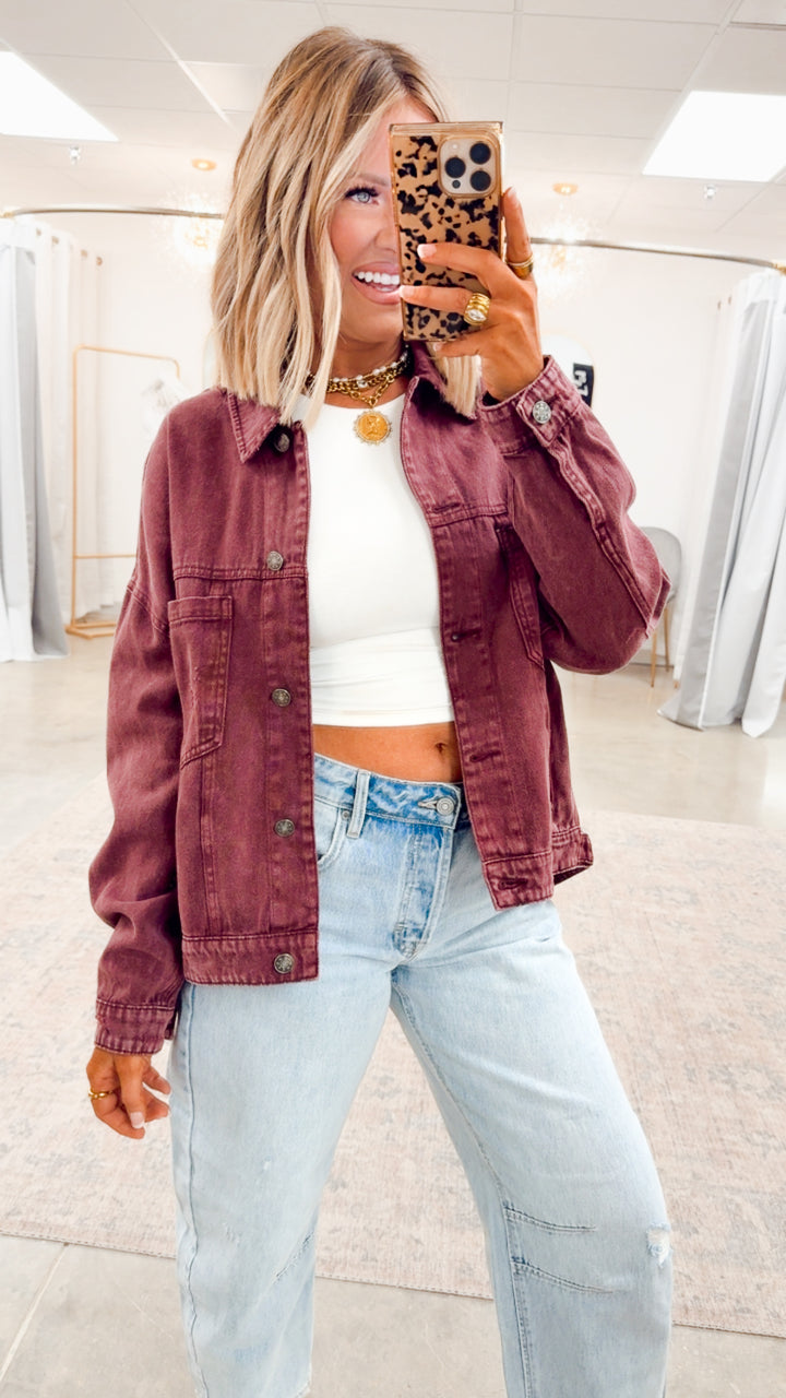 Oak Ridge Denim Jacket-Cherry Lacquer