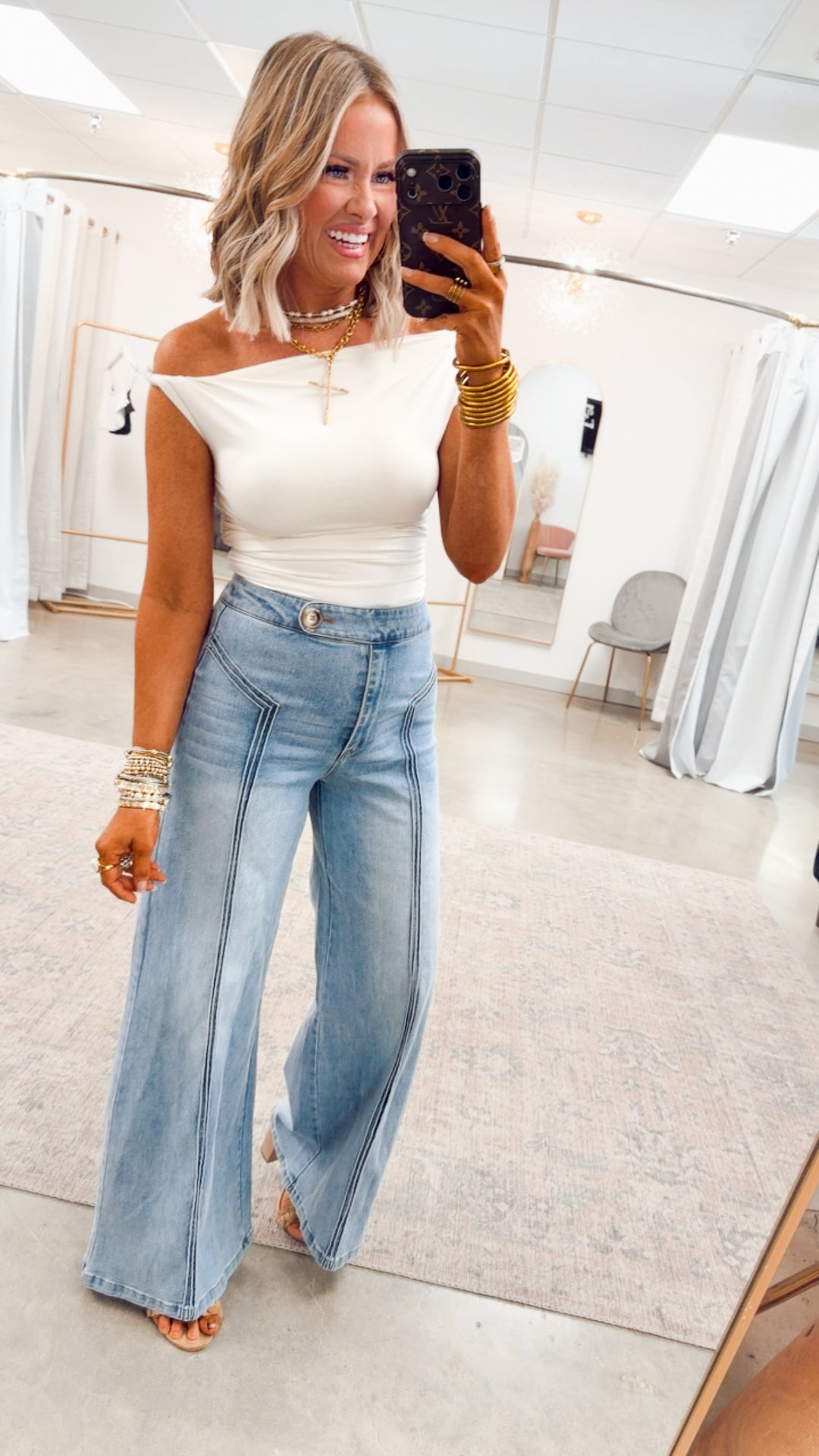 Katherine High Waisted Wide Leg Jean-Light