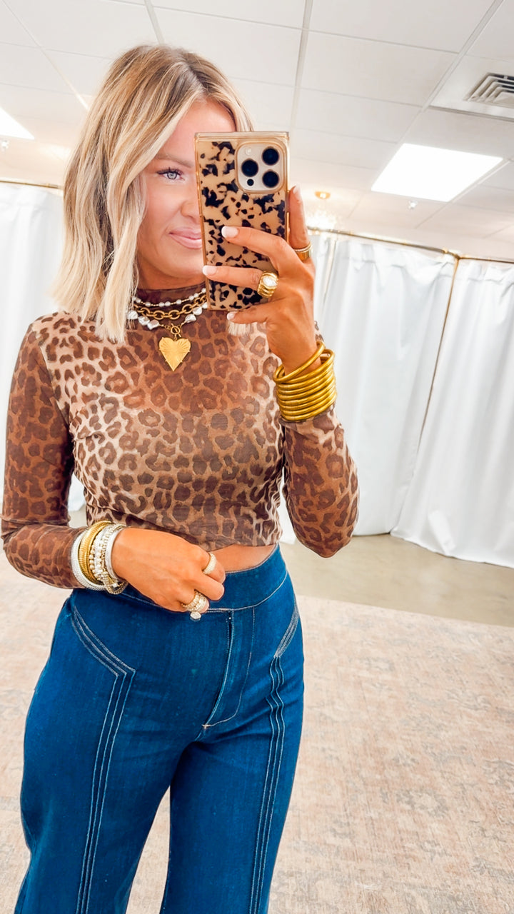 Chic Leopard Mesh Top