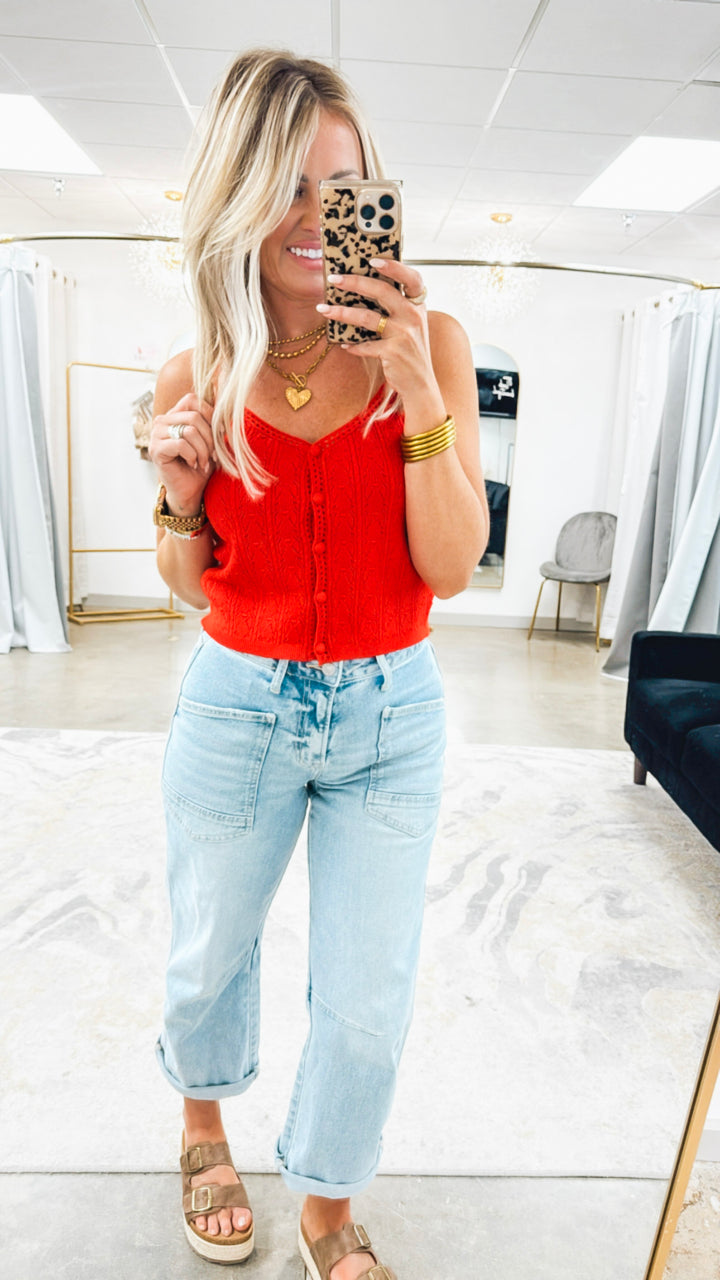Zola Tank Top-Red