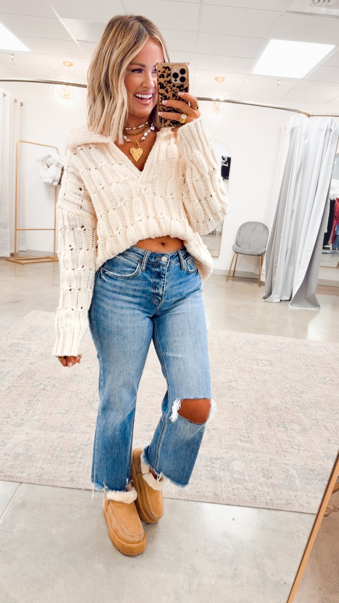 The Mia High-Rise Slim Wide Jeans