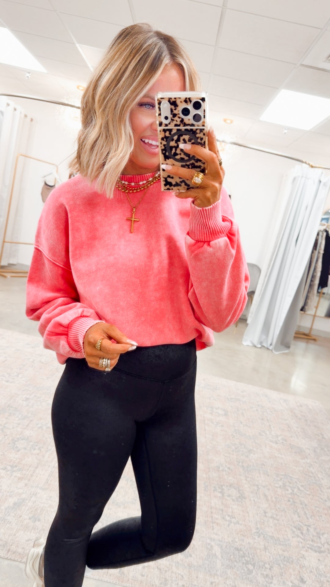 Fuchsia Acid Washed Pullover