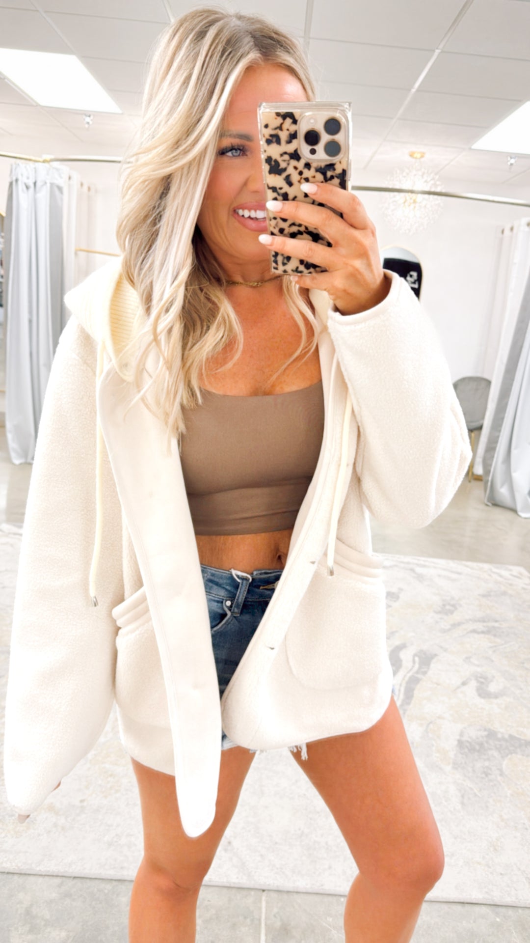 Sherpa Fleece Hooded Shacket