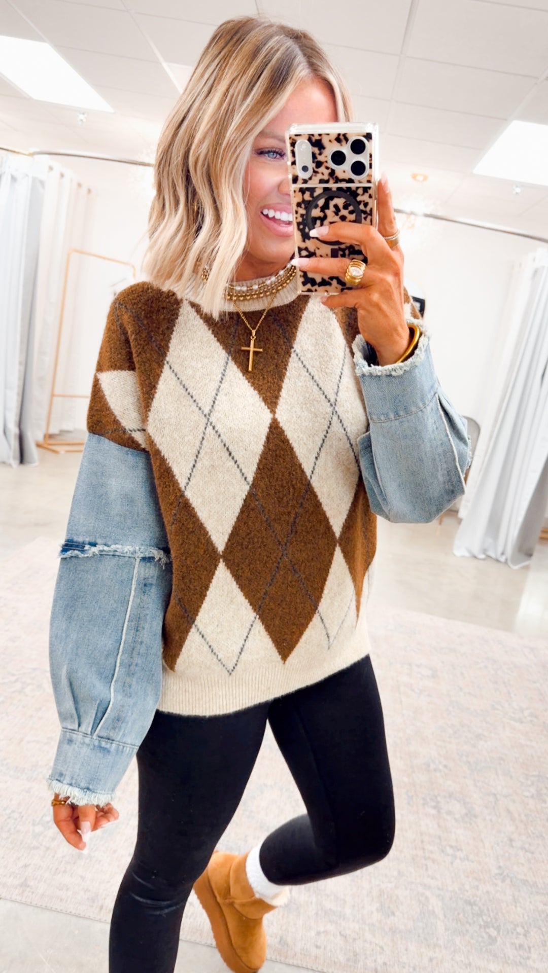 The Brixton Argyle Block Sweater