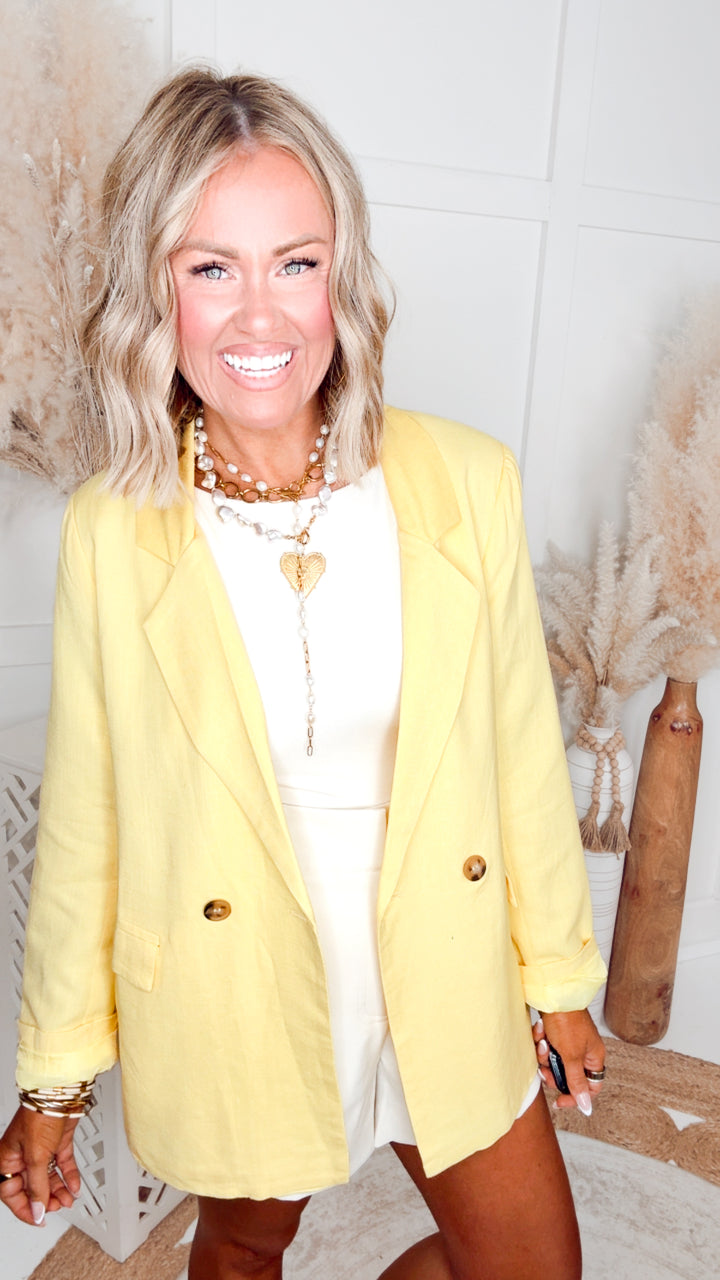 The Power Move Blazer-Yellow