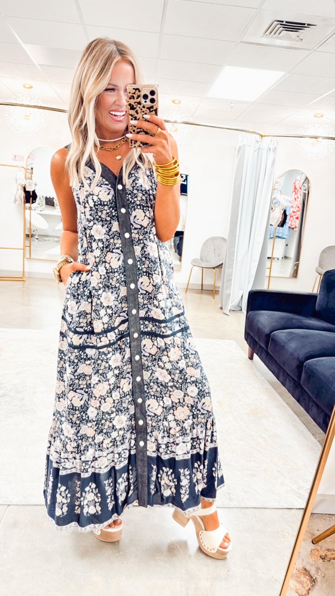 Willow Vine Maxi Dress-Ink
