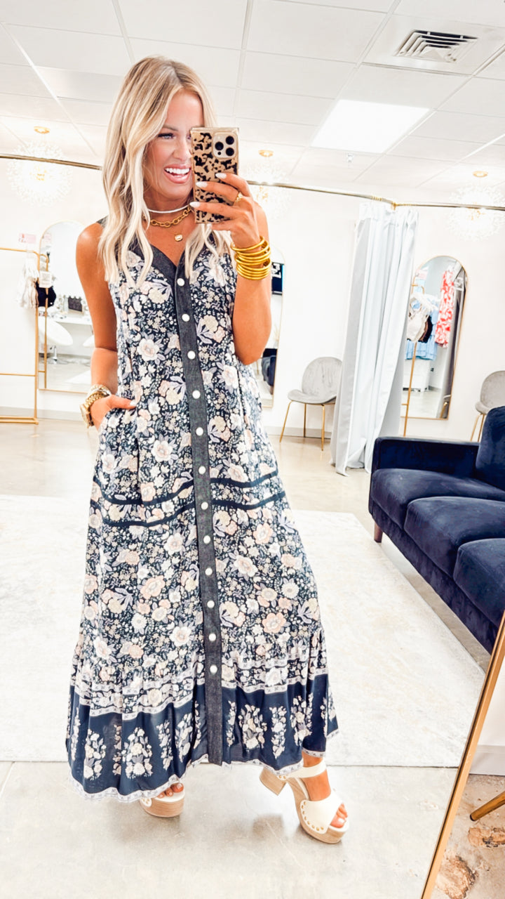 Willow Vine Maxi Dress-Ink