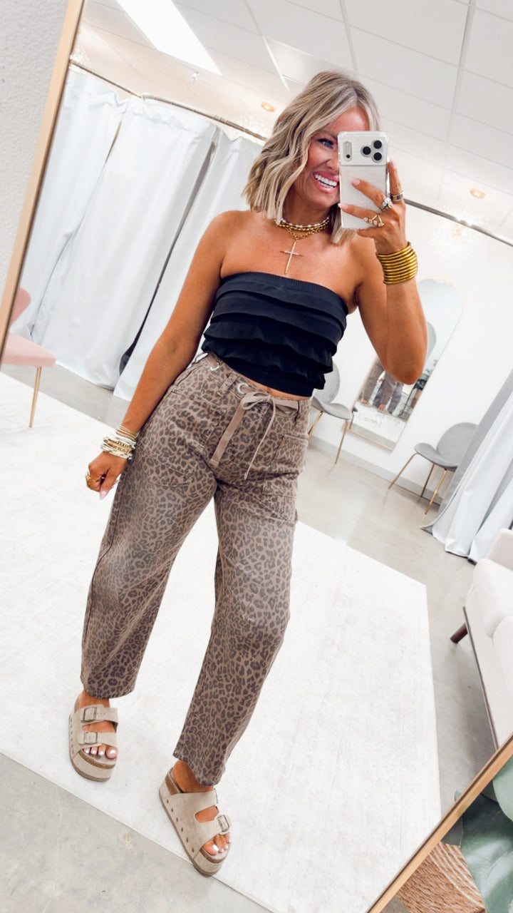 The Pretty in Ruffles Tube Top-Black