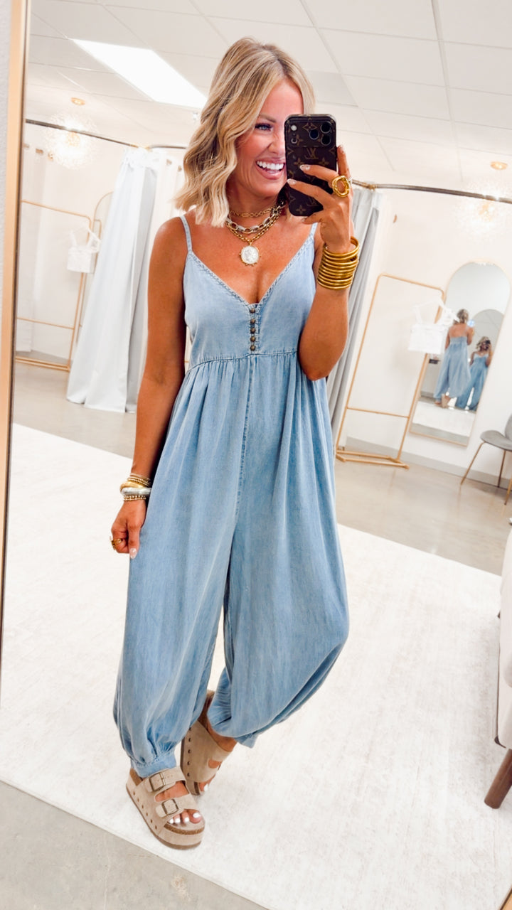The Sweet South Denim Jumpsuit