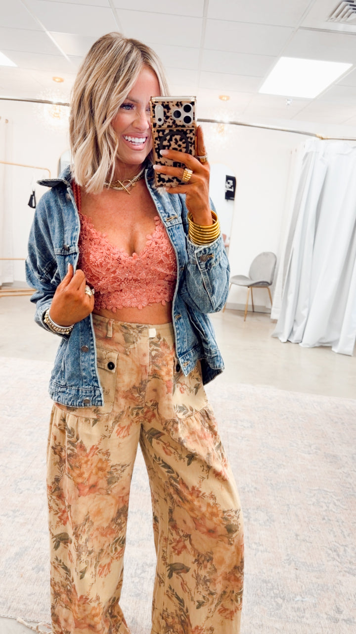 The Rosalie Floral Denim Pants