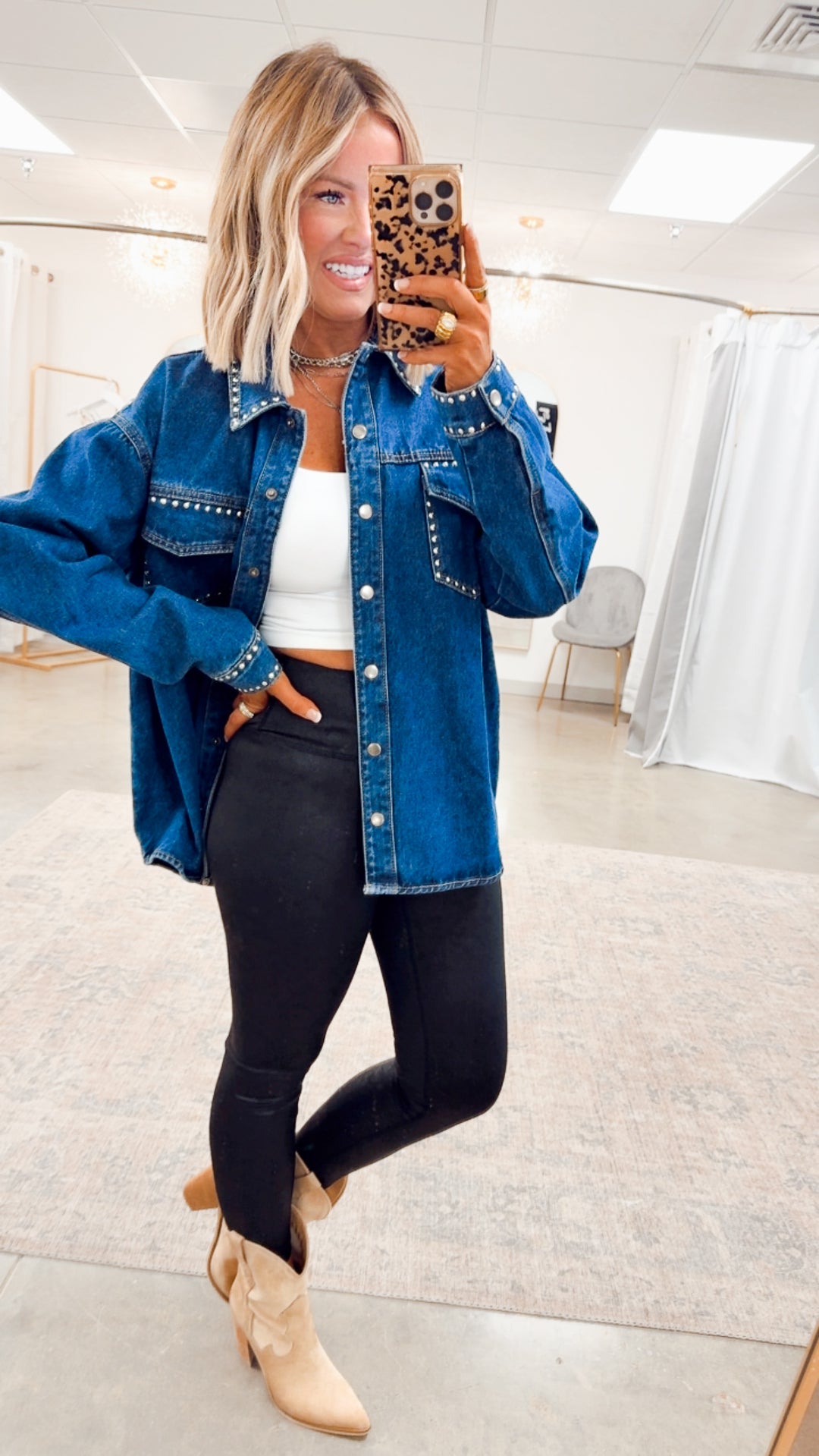 Savannah Studded Denim Jacket