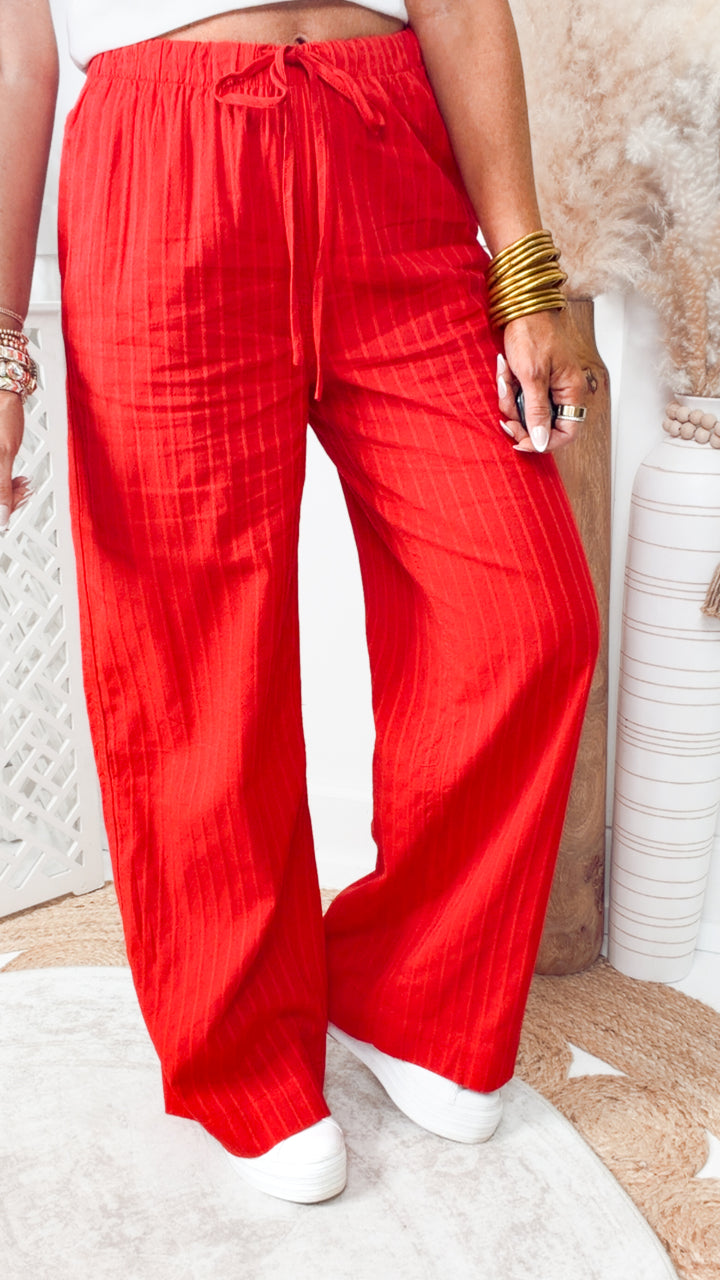 The Scarlet Tide Pants-Red