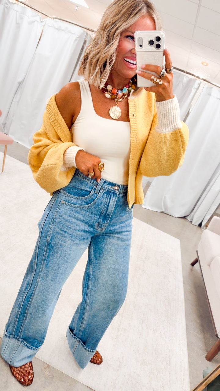 The Charlie Cuffed Wide Leg Jean