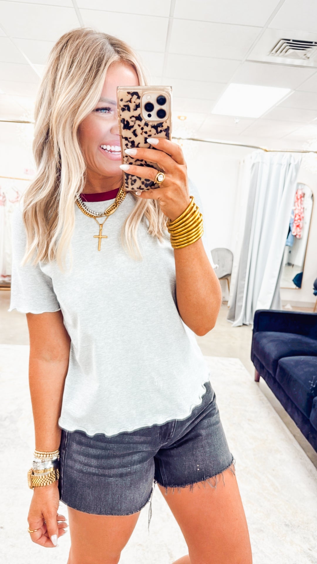 Ruby Scallop Babydoll Tee