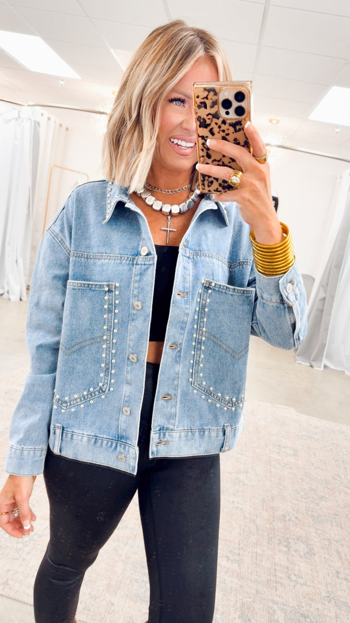 Westward Studded Detail Denim Jacket