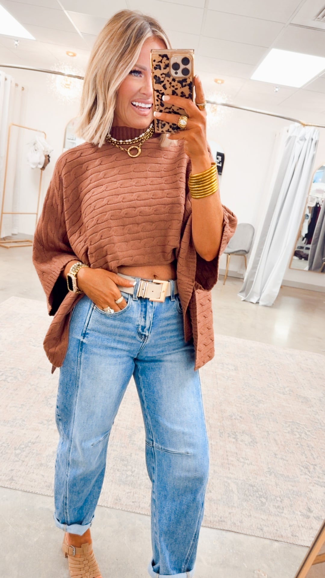 Amber Skies Poncho Sweater