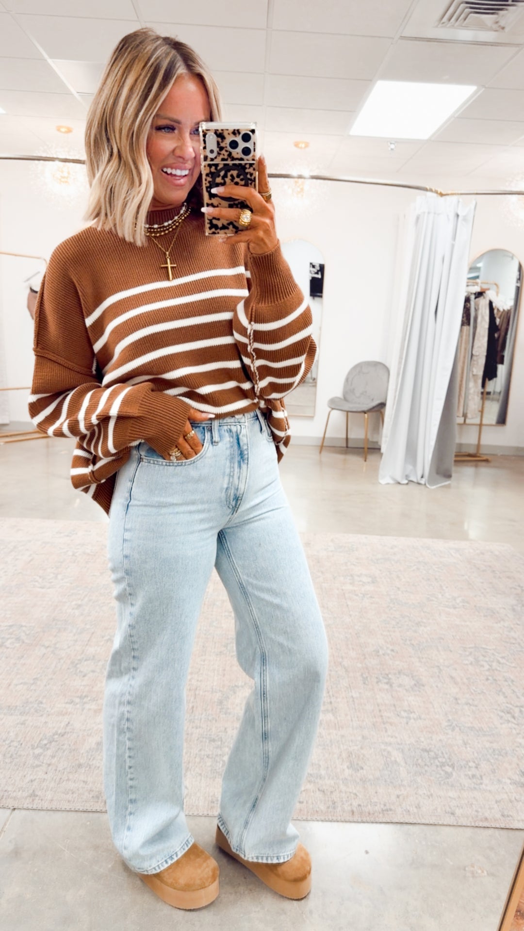 The Camel Stripe Pullover