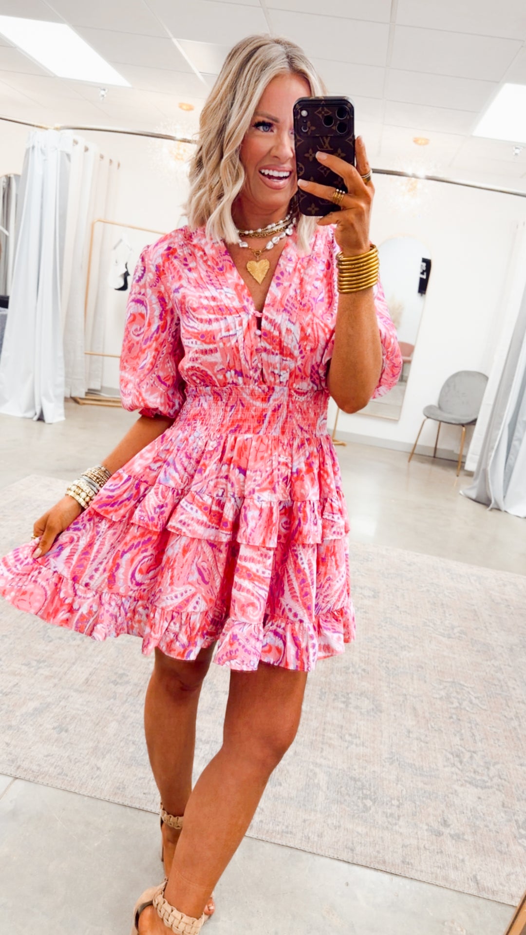 Rosey Echoes Mini Dress