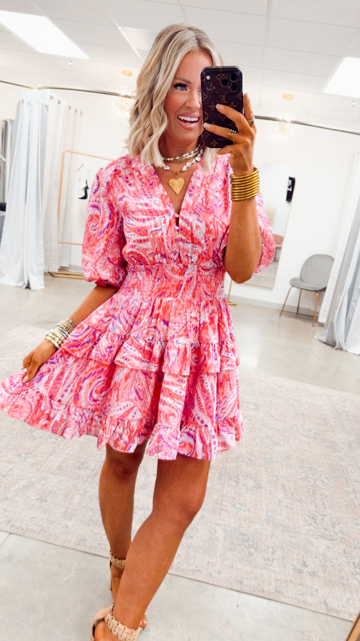 Rosey Echoes Mini Dress