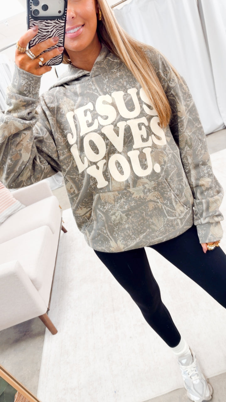 Jesus Loves You Camo Hoodie