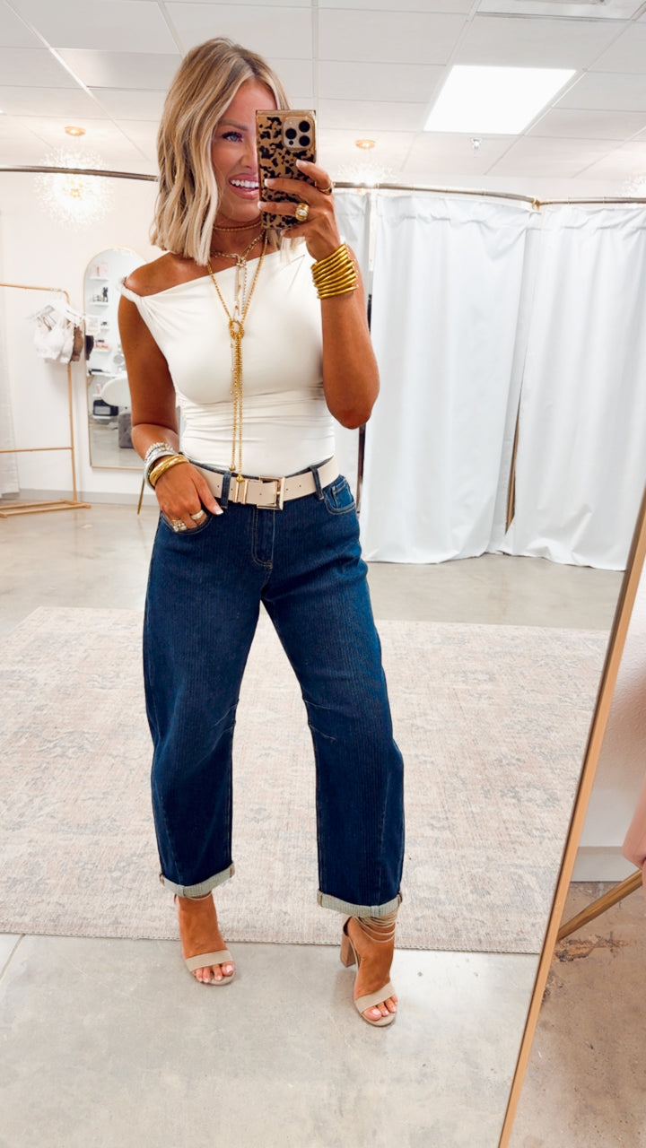 Claire Off Shoulder Top-Ivory